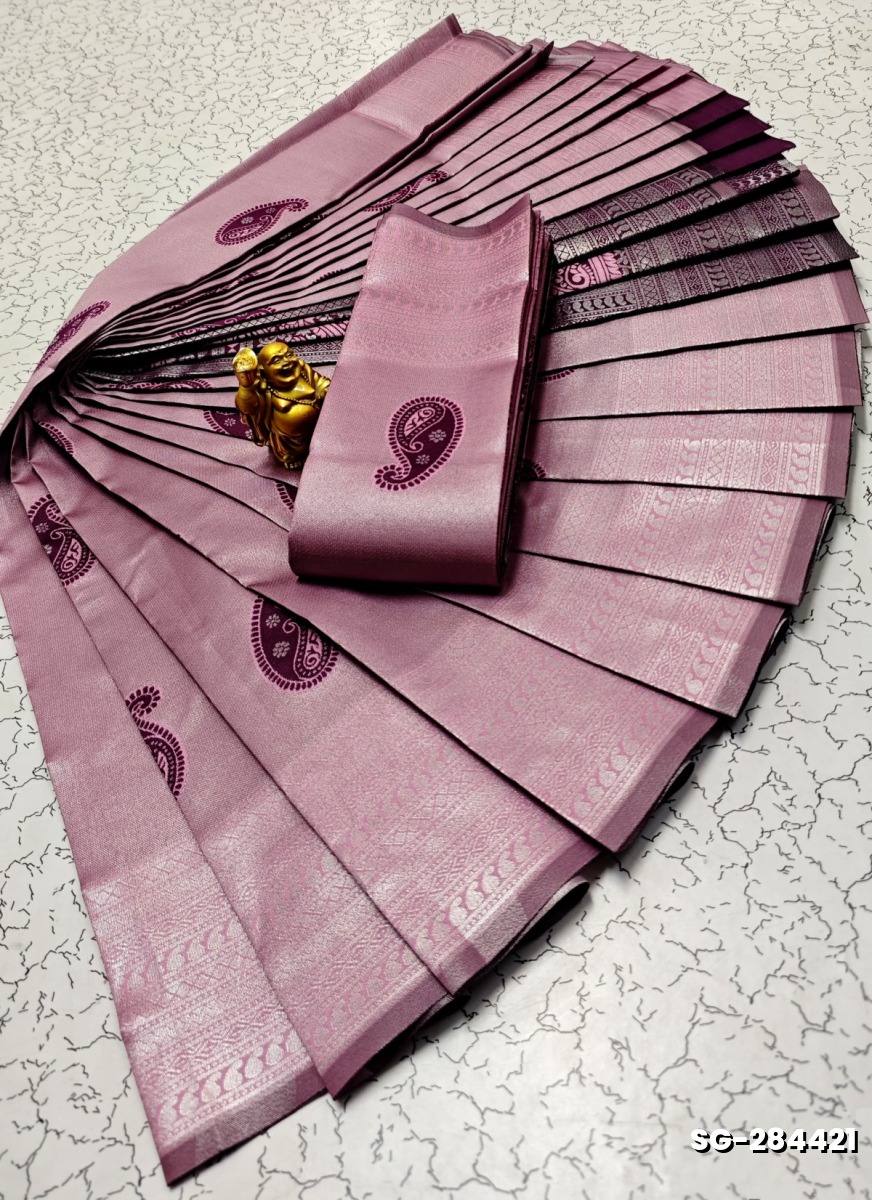 KUBERA ELITE  BRIDAL RAPIER FANCY  LIGHT WEIGHT SILK TYPE SAREES - BABY PINK (1)