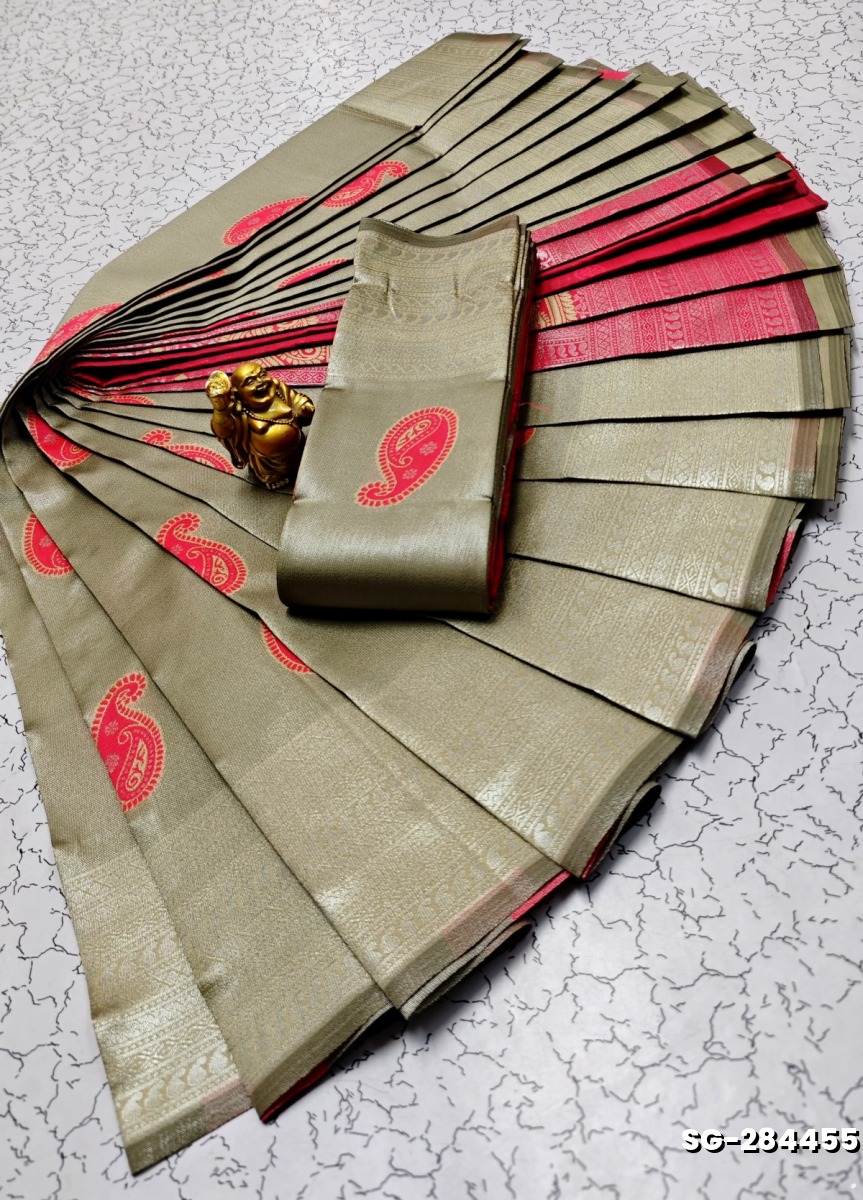 KUBERA ELITE  BRIDAL RAPIER FANCY  LIGHT WEIGHT SILK TYPE SAREES - MILD GOLD (1)
