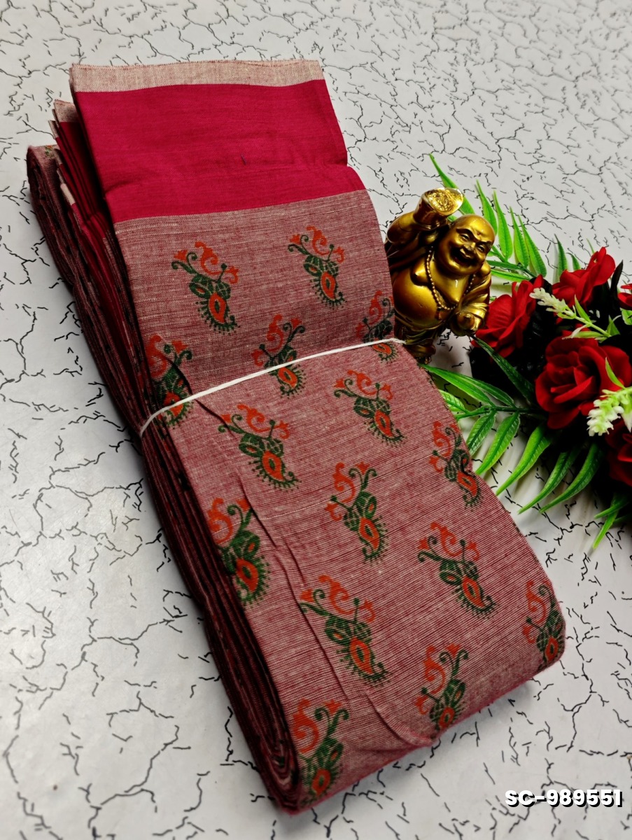 PURE COTTON SAREES SUMMER SPECIAL COLLECTION - ONIYAN PINK (1)