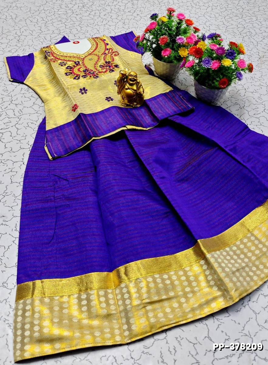 TRENDY WEAR PATTU PAVADAI - PURPLE COLOUR