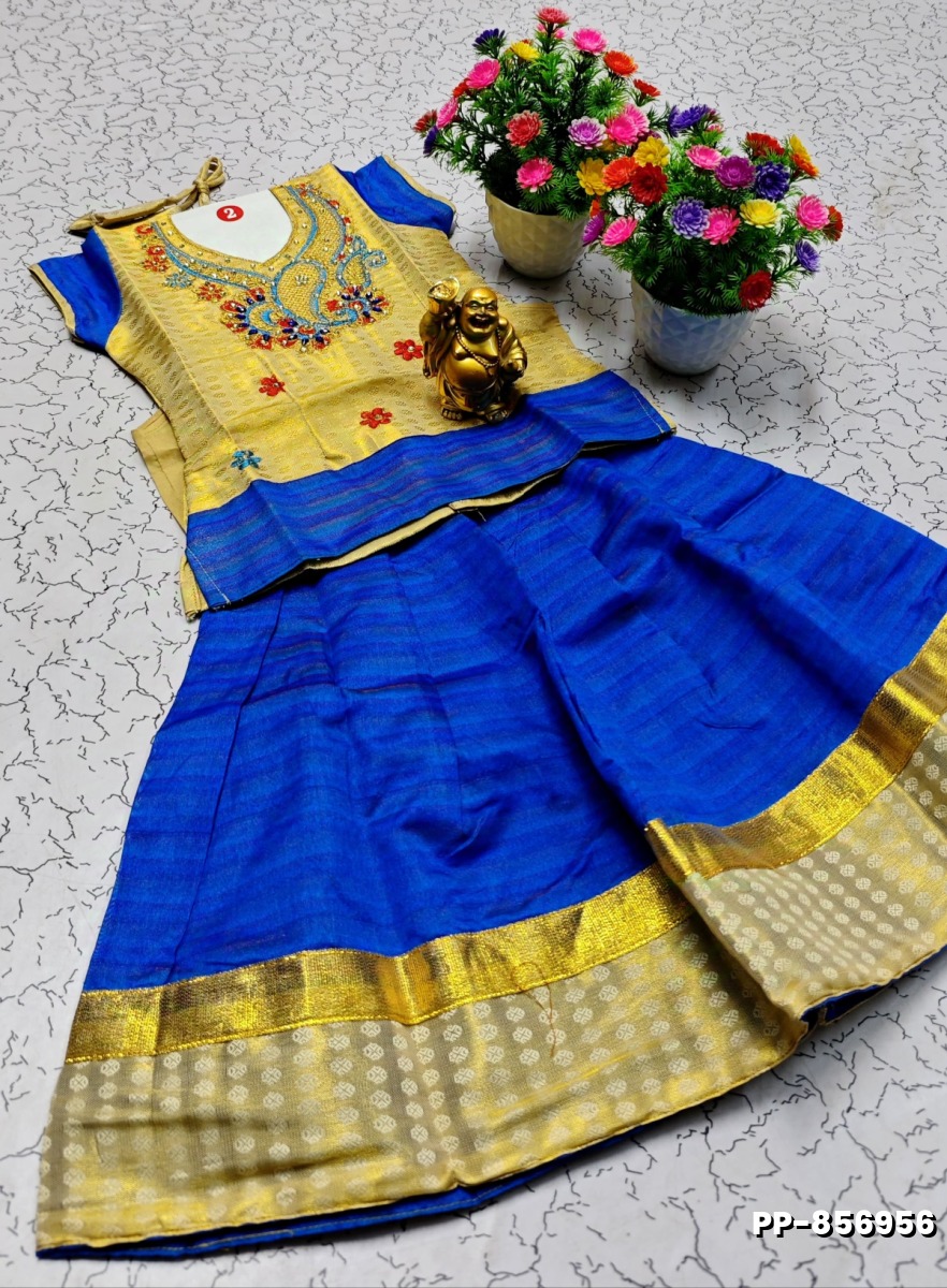 TRENDY WEAR PATTU PAVADAI - NORMAL  BLUE