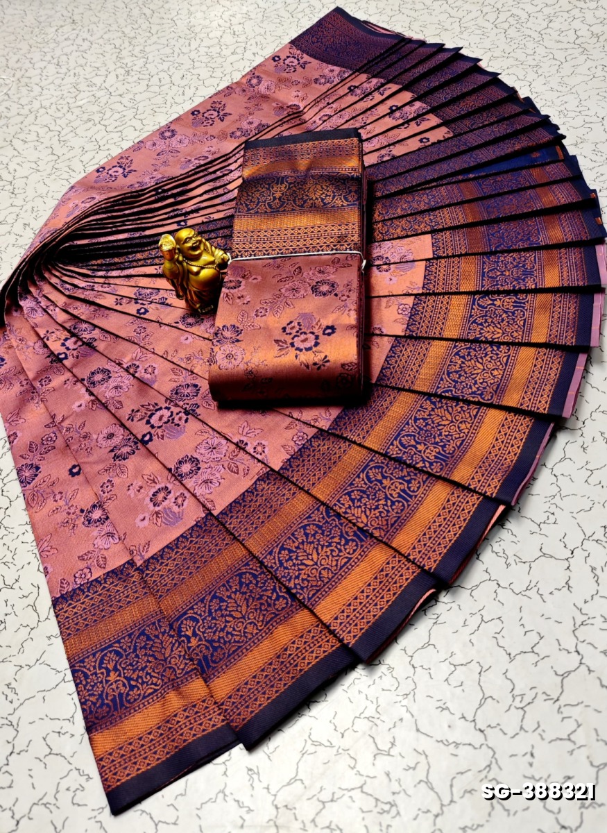 KUBERA ELITE  BRIDAL RAPIER FANCY  LIGHT WEIGHT SILK TYPE SAREES - BABY PINK (4)