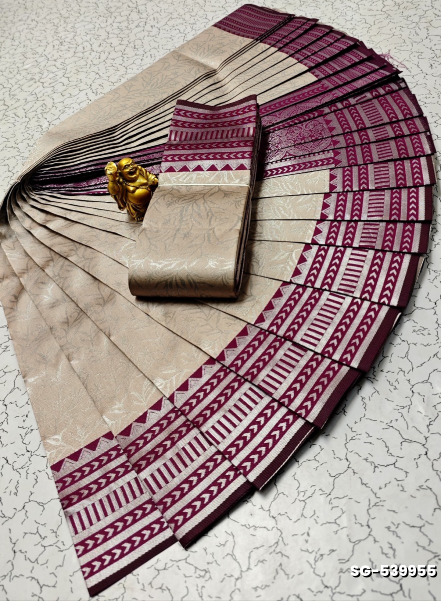 KUBERA ELITE  BRIDAL RAPIER FANCY  LIGHT WEIGHT SILK TYPE SAREES - MILD GOLD (4)