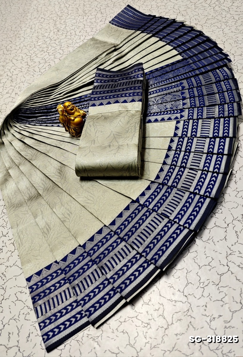 KUBERA ELITE  BRIDAL RAPIER FANCY  LIGHT WEIGHT SILK TYPE SAREES - WHITE (3)