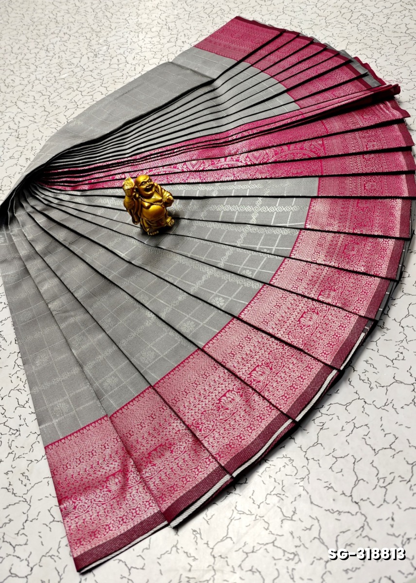 KUBERA ELITE  BRIDAL RAPIER FANCY  LIGHT WEIGHT SILK TYPE SAREES - SILVAR (7)