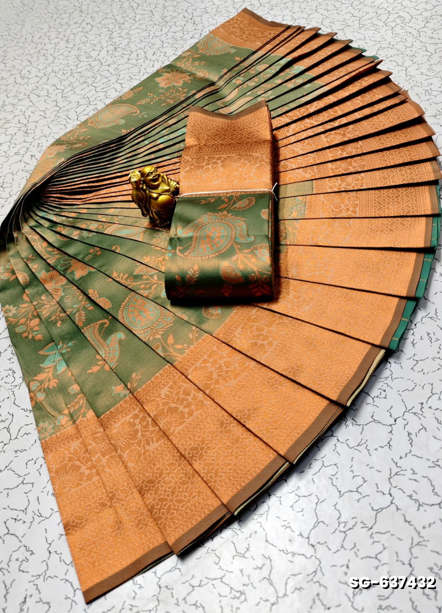 KUBERA ELITE  BRIDAL RAPIER FANCY  LIGHT WEIGHT SILK TYPE SAREES - LIGHT SKY BLUE (7)