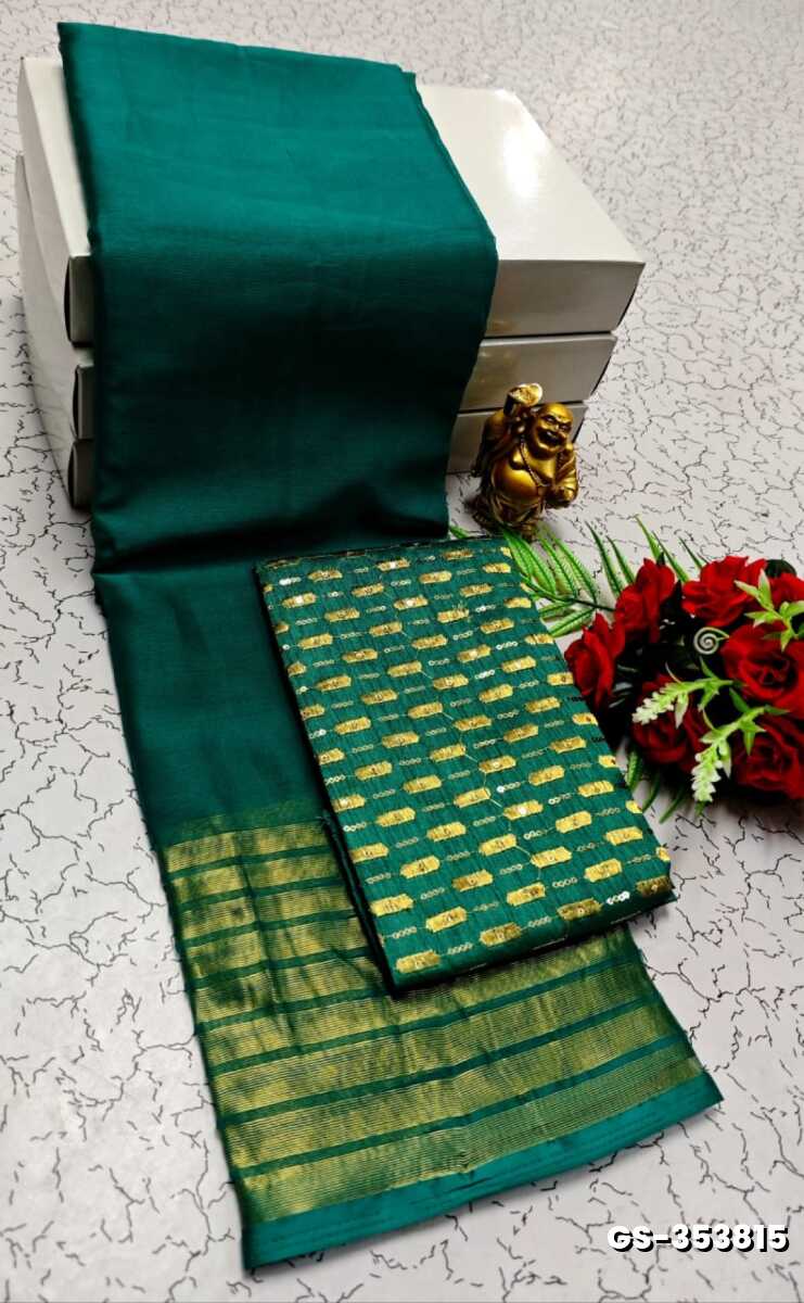 GEORGETTE  FANCY SOFT SILK SAREES - GREEN