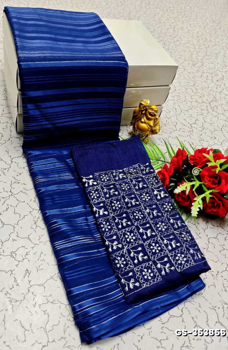 GEORGETTE  FANCY SOFT SILK SAREES - NORMAL  BLUE