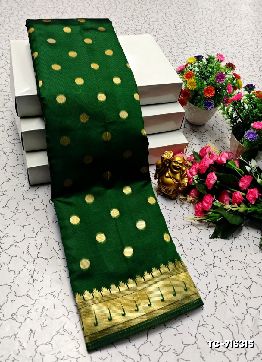 SOFT SILK FANCY BEST QUALITY SILK  THENMATHI SAREES - GREEN