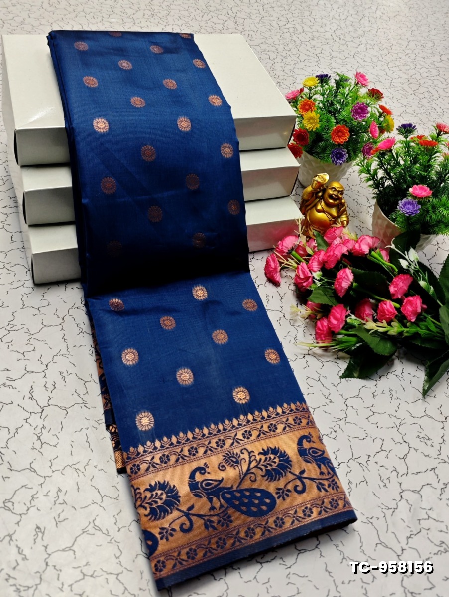 SOFT SILK FANCY BEST QUALITY SILK THENMATHI SAREES - NORMAL  BLUE