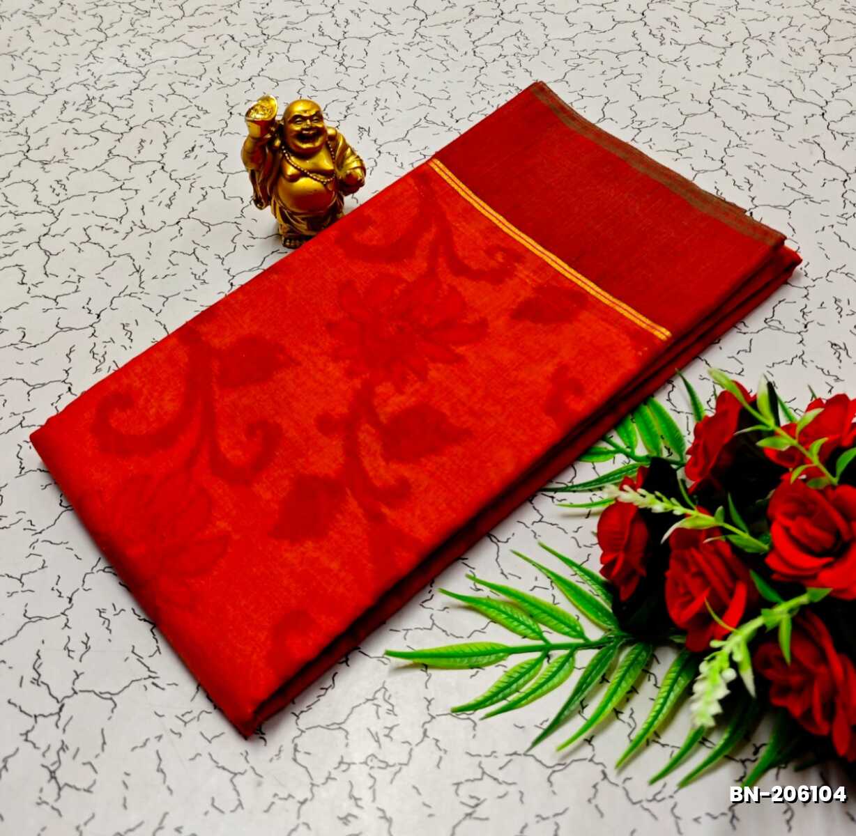 FANCY BANARASI POCHAMPALLY COTTON SAREES - RED