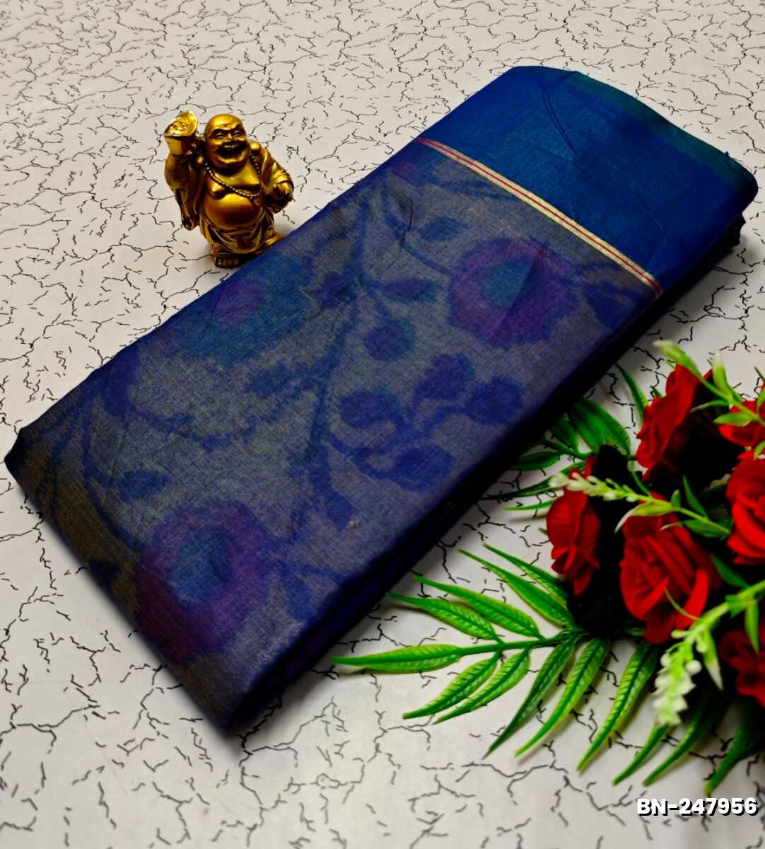 FANCY BANARASI POCHAMPALLY COTTON SAREES - NORMAL  BLUE (1)