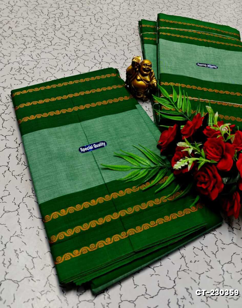 TRADITIONAL PURE COTTON SAREES SUMMER SPECIAL COLLECTION - NORMAL GREEN