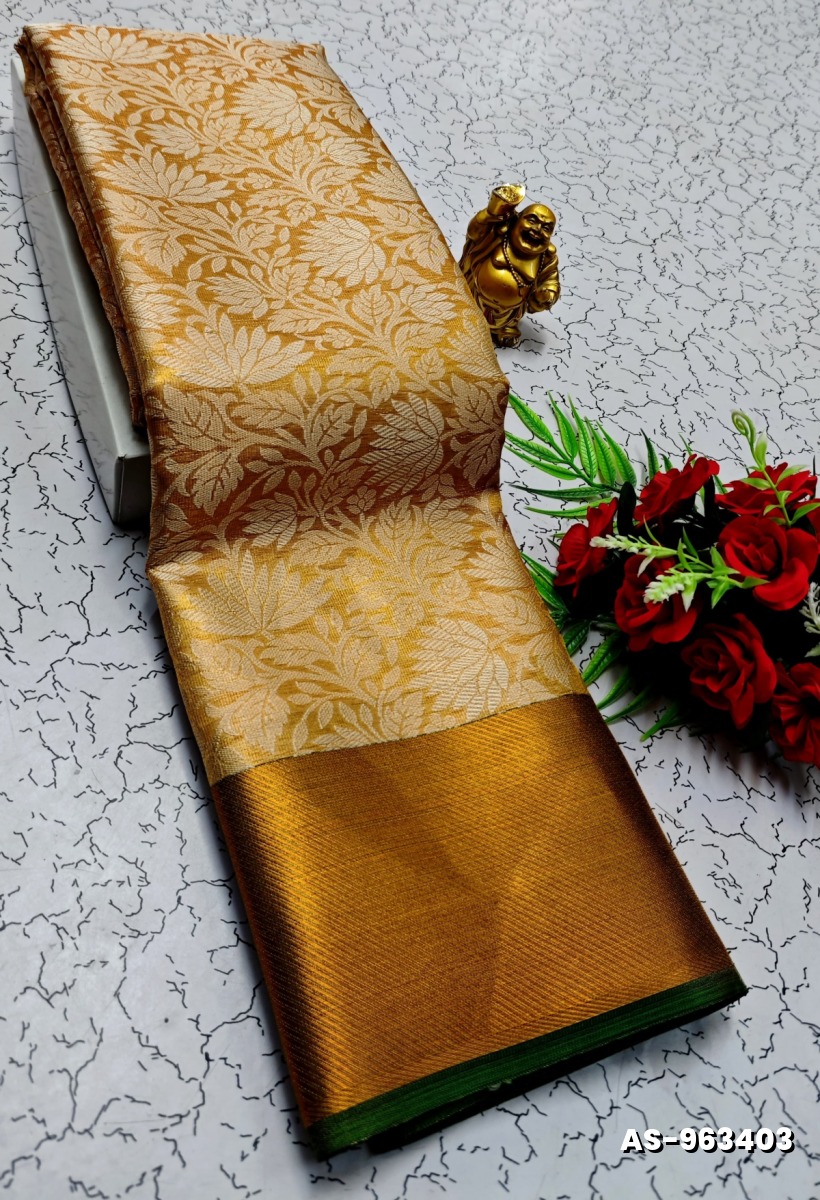 NITA AMBANI INSPIRED BANARASI TISSUE SILK SAREE - GOLD