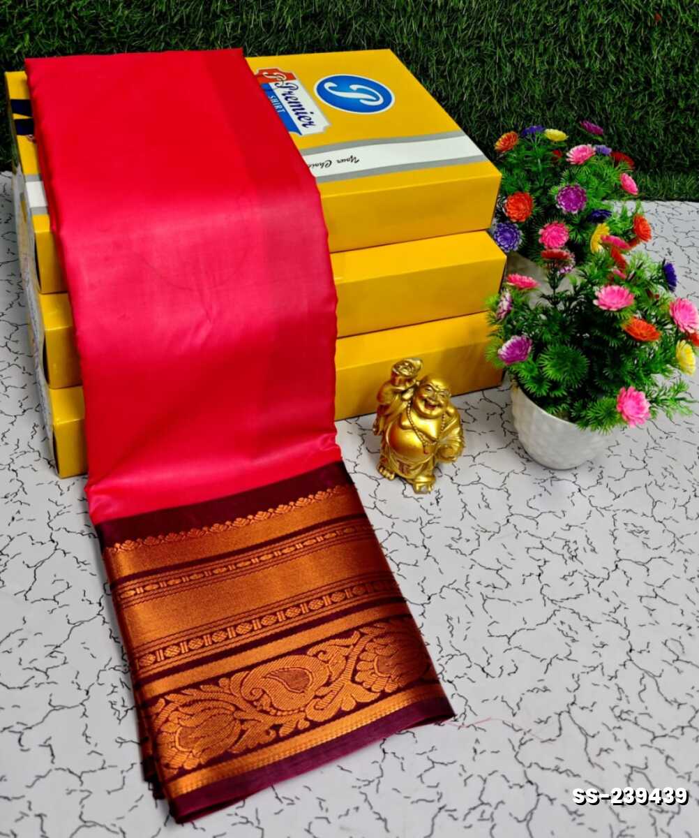 FANCY PLAIN  SOFT SILK SAREES - VADAMALLI