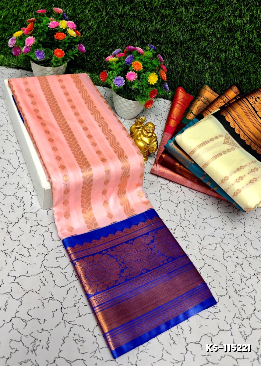 FANCY ALL SELF SOFT SILK SAREES WITH KOTTANCHI BORDER - BABY PINK