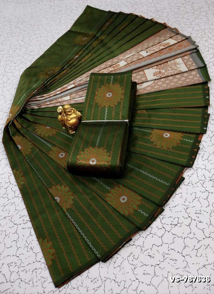 DIGITAL KUBERA PATTU VAIRA OOSI SOFTY SILK SAREES - BOTTLE GREEN