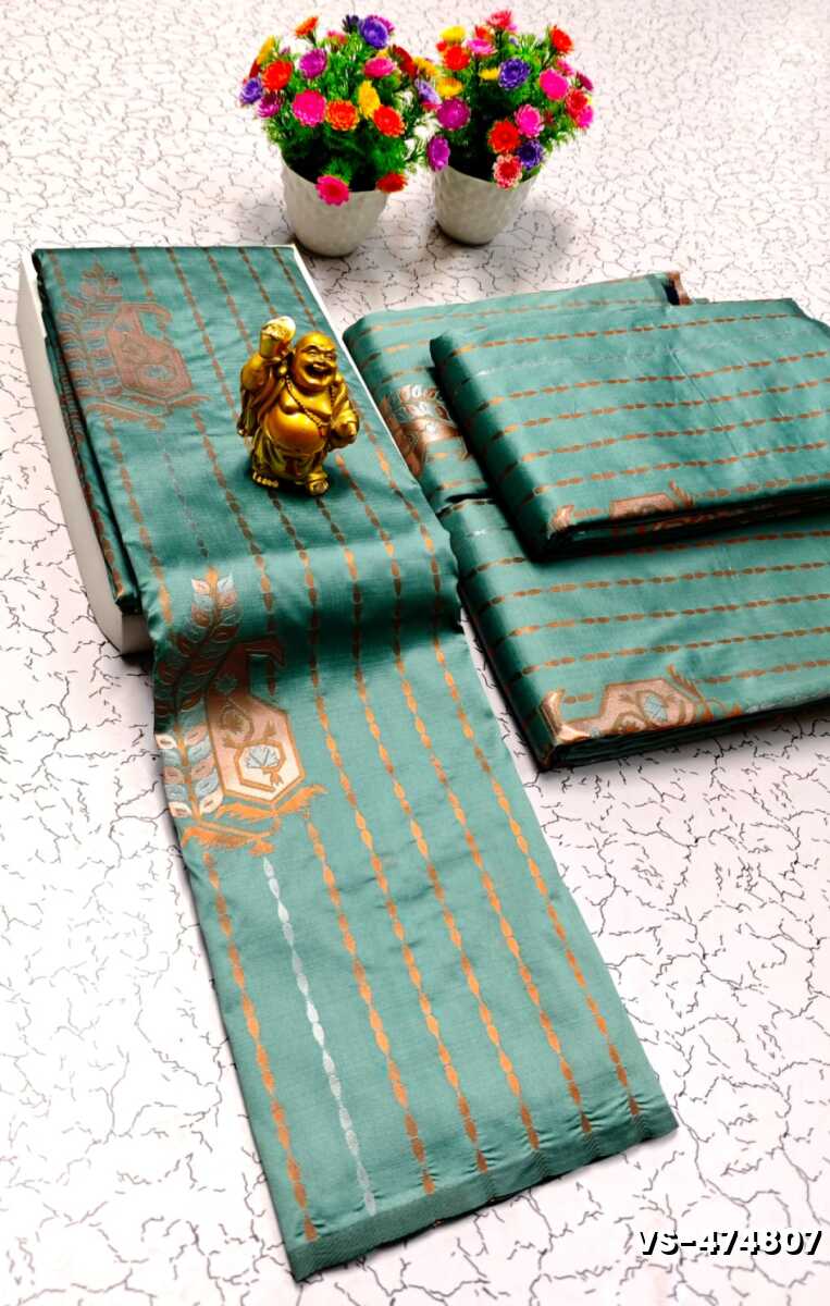 DIGITAL KUBERA PATTU VAIRA OOSI SOFTY SILK SAREES - TEAL COLOUR