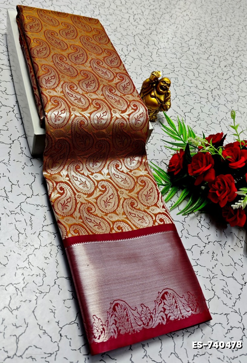 ELITE BRIDAL PICK &PICK SILK SAREES AND WEDDING ART SILK SAREES - BRONCE COLOUR