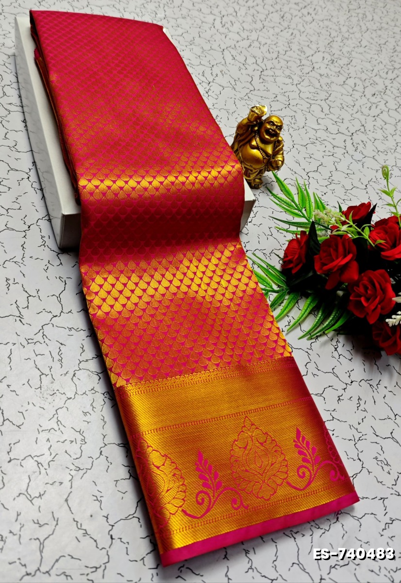 ELITE BRIDAL PICK &PICK SILK SAREES AND WEDDING ART SILK SAREES - TOMATO COLOUR