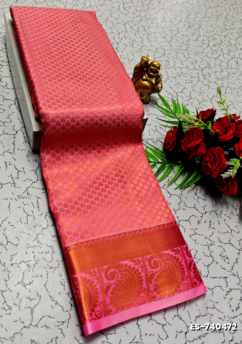 ELITE BRIDAL PICK &PICK SILK SAREES AND WEDDING ART SILK SAREES - CORAL COLOUR