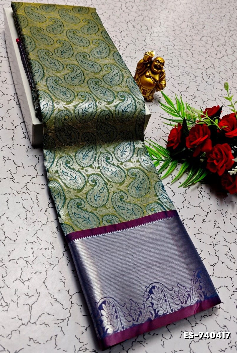 ELITE BRIDAL PICK &PICK SILK SAREES AND WEDDING ART SILK SAREES - OLIVE GREEN (1)