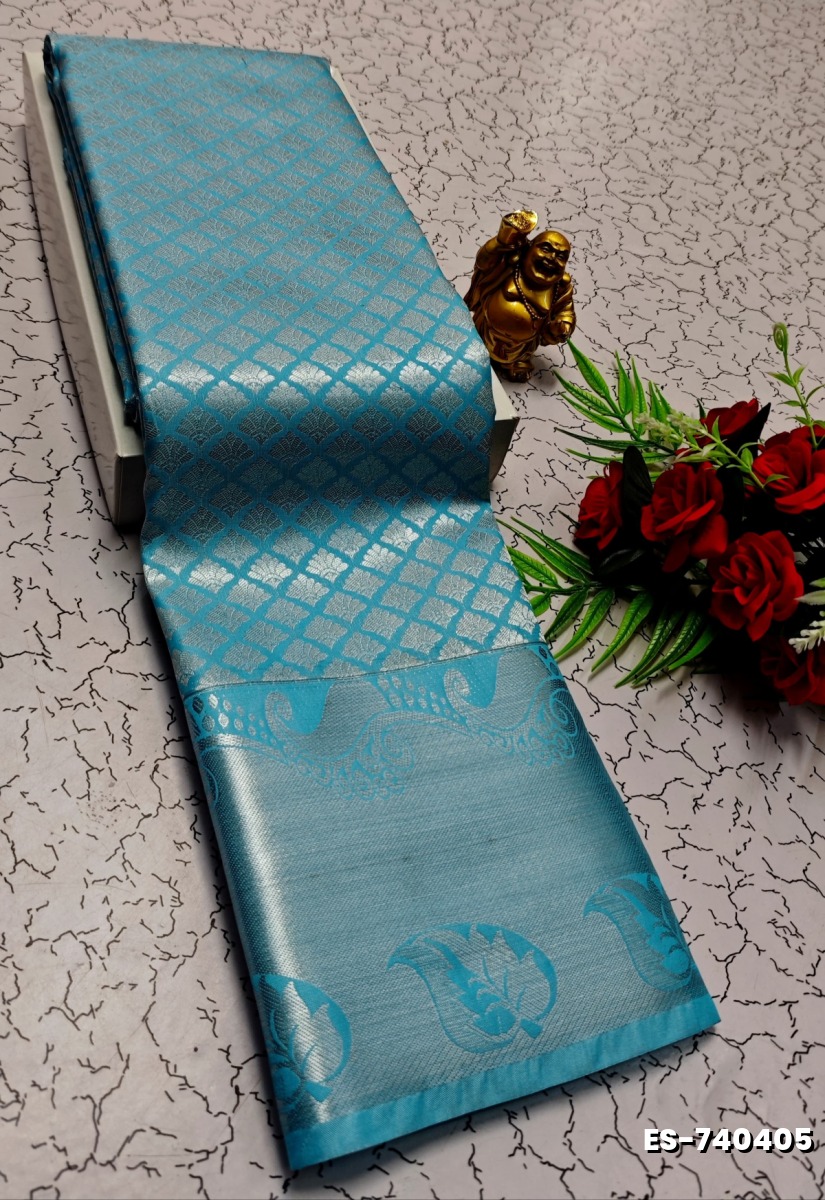 ELITE BRIDAL PICK &PICK SILK SAREES AND WEDDING ART SILK SAREES - SKY BLUE (2)