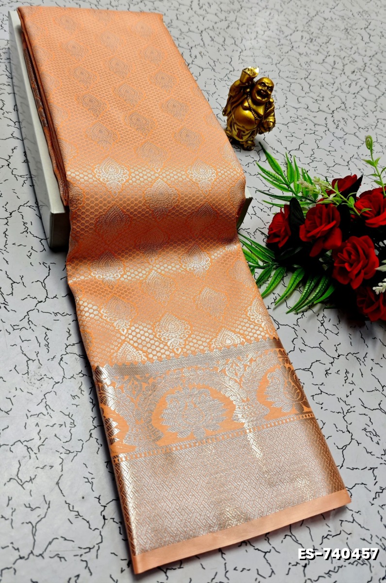 ELITE BRIDAL PICK &PICK SILK SAREES AND WEDDING ART SILK SAREES - LIGHT ORANGE