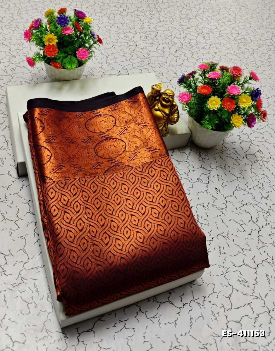 ELITE BRIDAL PICK &PICK SILK SAREES AND WEDDING ART SILK SAREES - BROWN