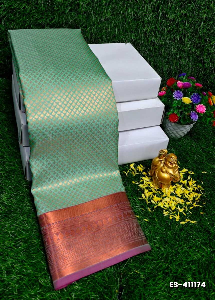 ELITE BRIDAL PICK &PICK SILK SAREES AND WEDDING ART SILK SAREES - EMERALD COLOUR (2)