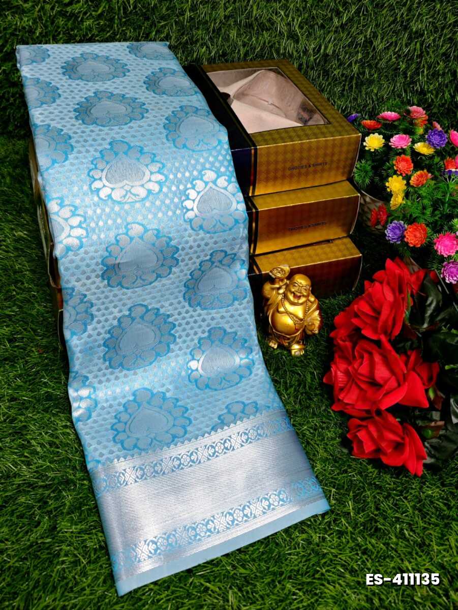 ELITE BRIDAL PICK &PICK SILK SAREES AND WEDDING ART SILK SAREES - DARK SKY BLUE (3)