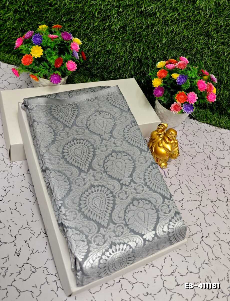 ELITE BRIDAL PICK &PICK SILK SAREES AND WEDDING ART SILK SAREES - METALLIC SILVAR