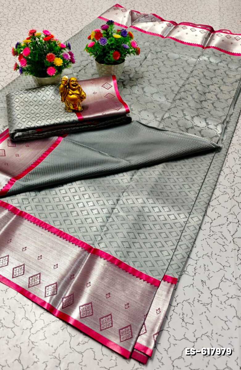 ELITE BRIDAL PICK &PICK SILK SAREES AND WEDDING ART SILK SAREES - SLATE COLOUR