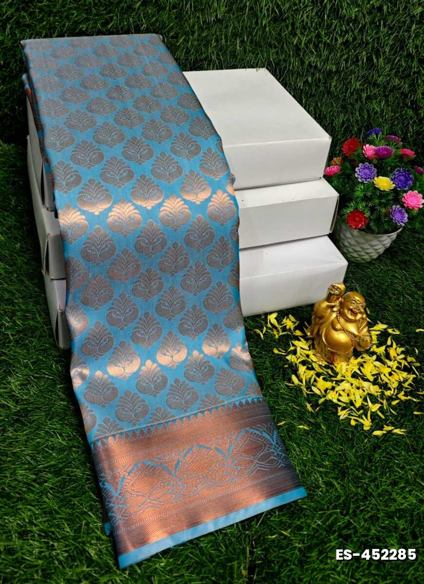 ELITE BRIDAL PICK &PICK SILK SAREES AND WEDDING ART SILK SAREES - BLUE SHADE (3)