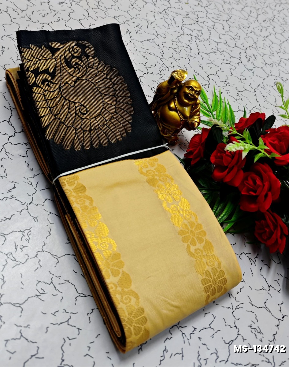 MODERN FANCY SOFT SILK SAREES WITH BUTTA DESIGN - LIGHT PEACH
