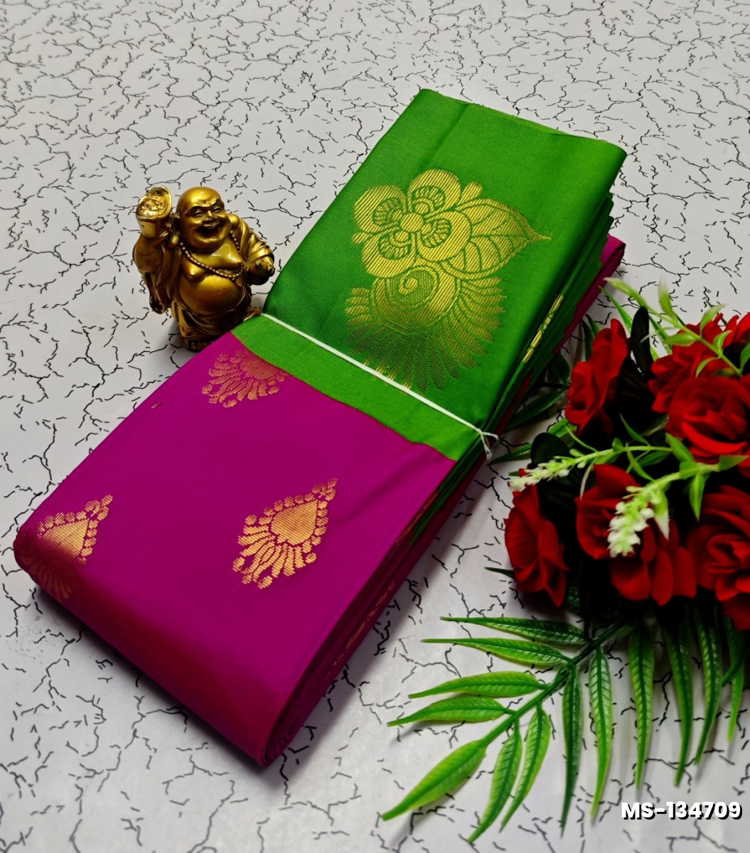 MODERN FANCY SOFT SILK SAREES WITH BUTTA DESIGN - PURPLE COLOUR