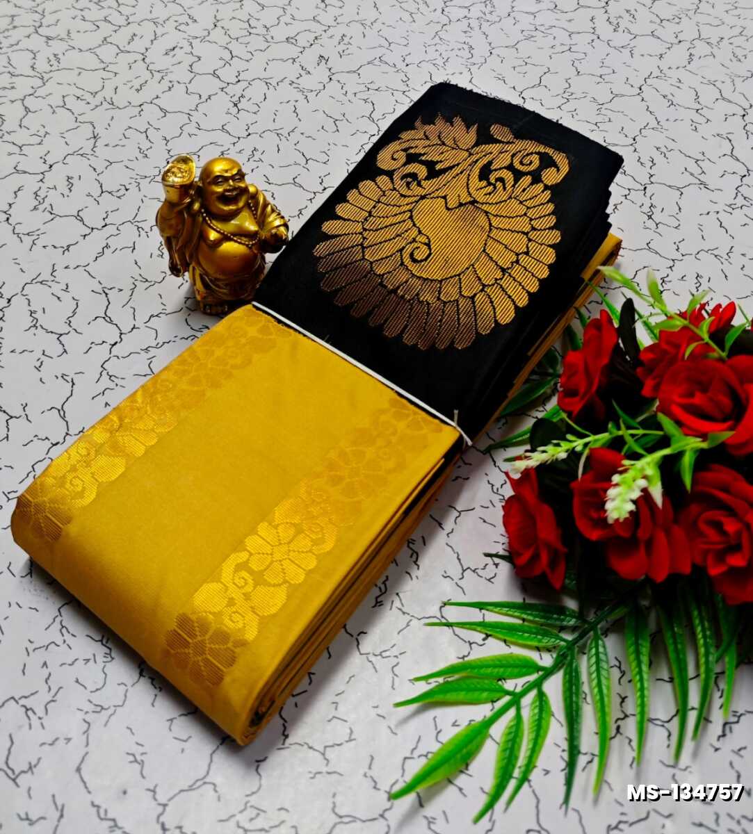 MODERN FANCY SOFT SILK SAREES WITH BUTTA DESIGN - LIGHT ORANGE