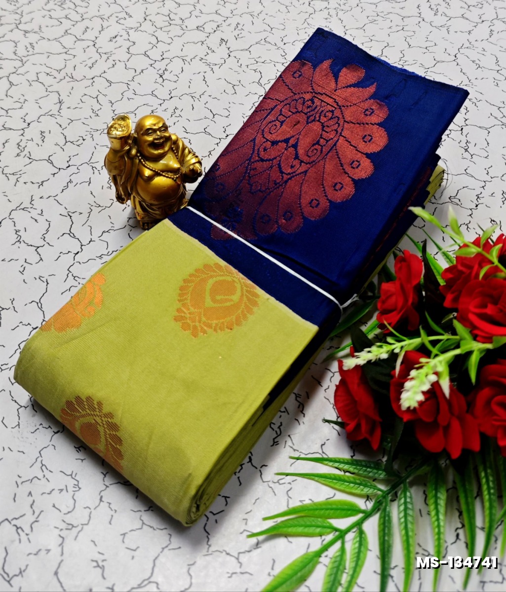 MODERN FANCY SOFT SILK SAREES WITH BUTTA DESIGN - LIGHT GREEN (1)