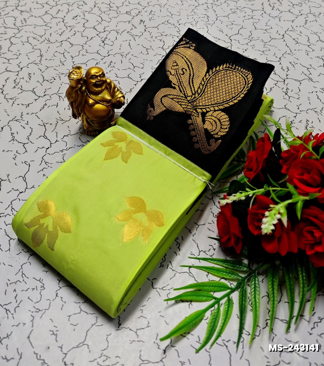 MODERN FANCY SOFT SILK SAREES WITH BUTTA DESIGN - LIGHT GREEN (2)