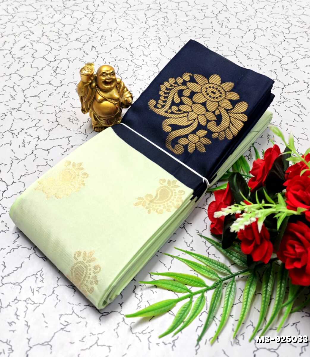 MODERN FANCY SOFT SILK SAREES WITH BUTTA DESIGN - CREAM (1)