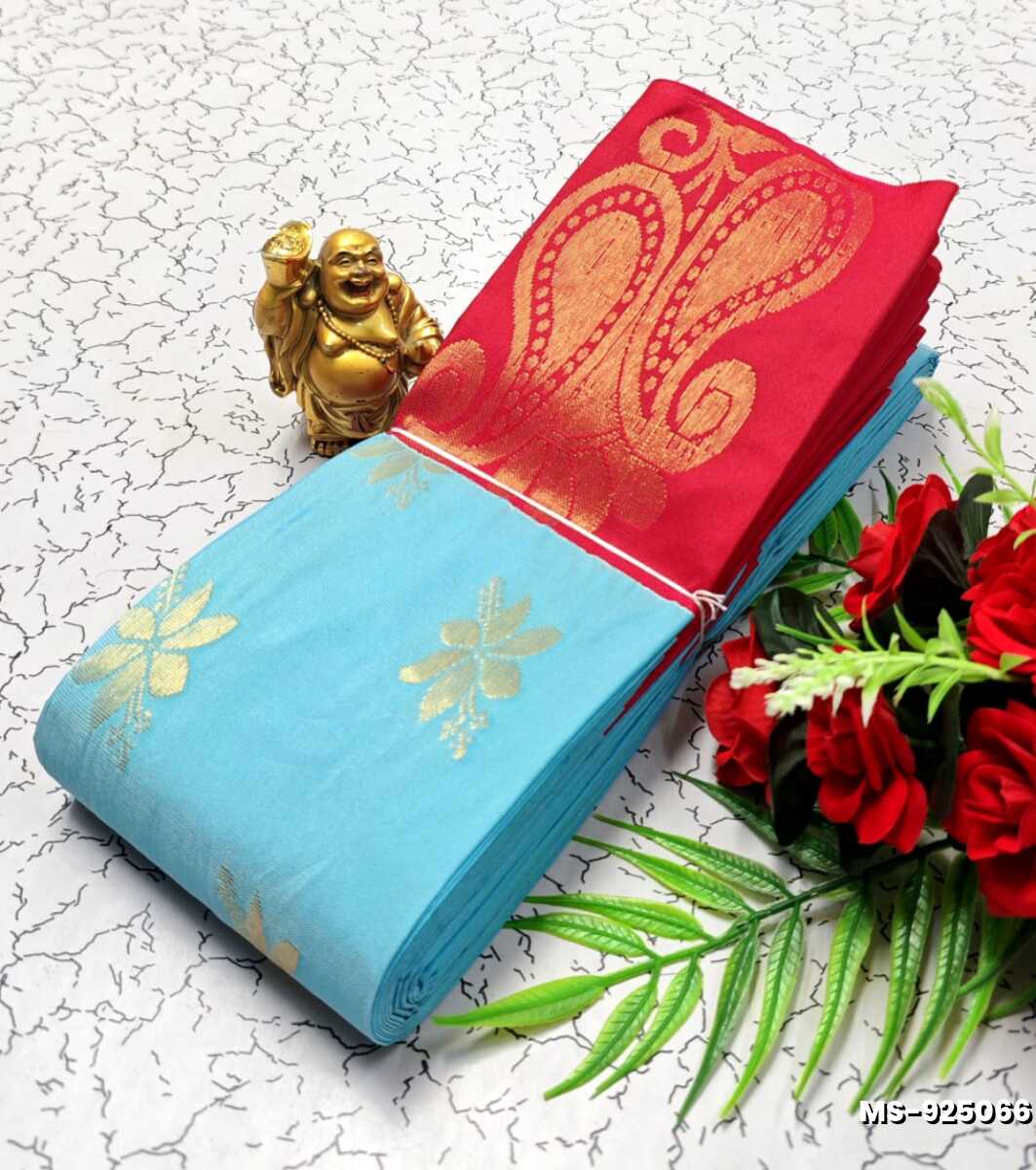 MODERN FANCY SOFT SILK SAREES WITH BUTTA DESIGN - TUQUOISE