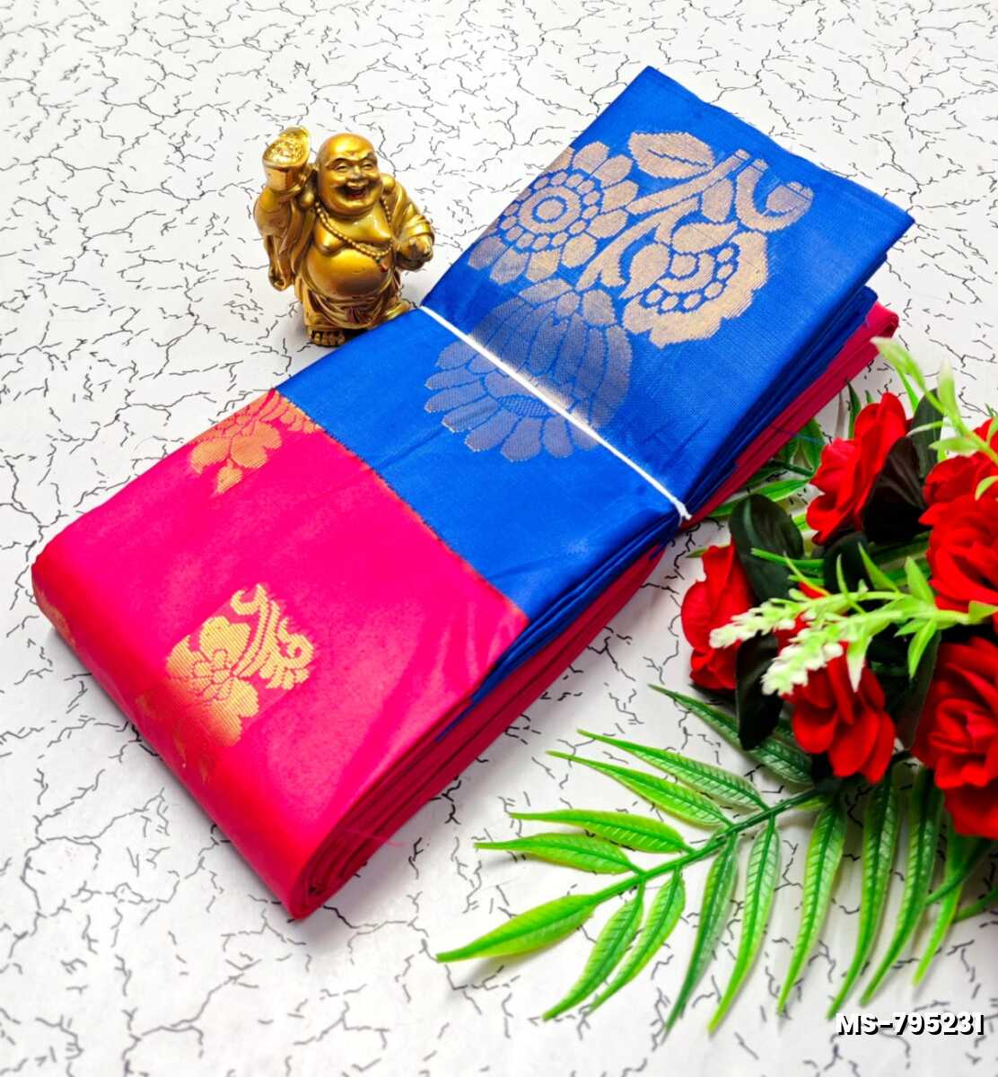 MODERN FANCY SOFT SILK SAREES WITH BUTTA DESIGN - DARK PINK (3)
