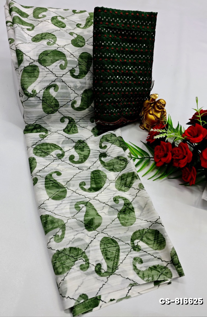 GEORGETTE  FANCY SOFT SILK SAREES - WHITE
