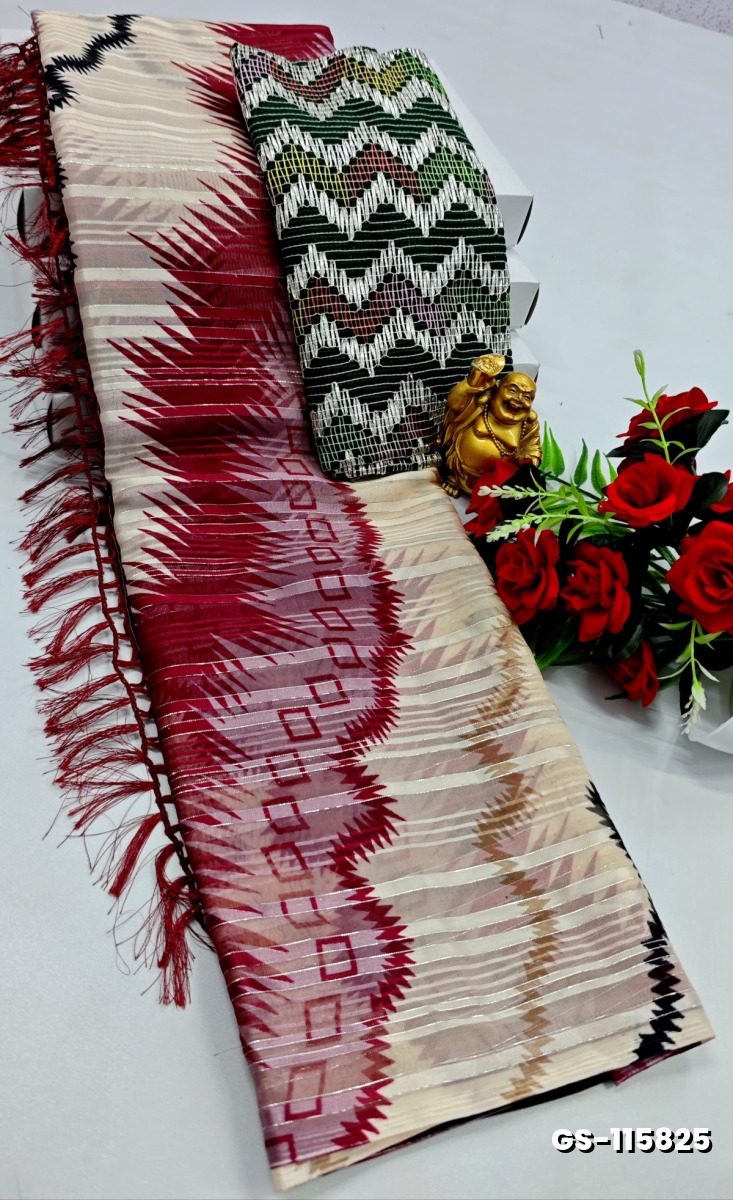 GEORGETTE FANCY SOFT SILK SAREES - WHITE