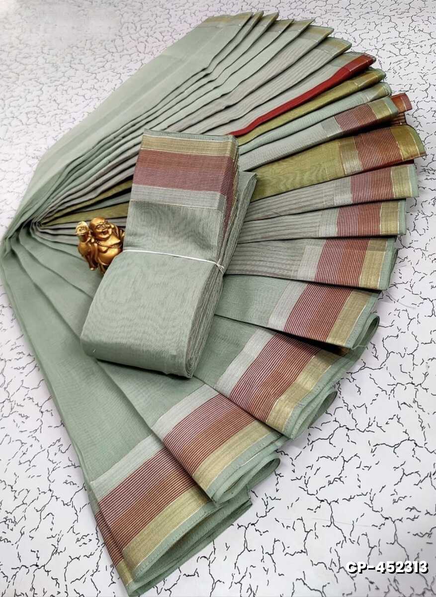 FANCY PLAIN COTTON SOFT SILK SAREES - SILVAR