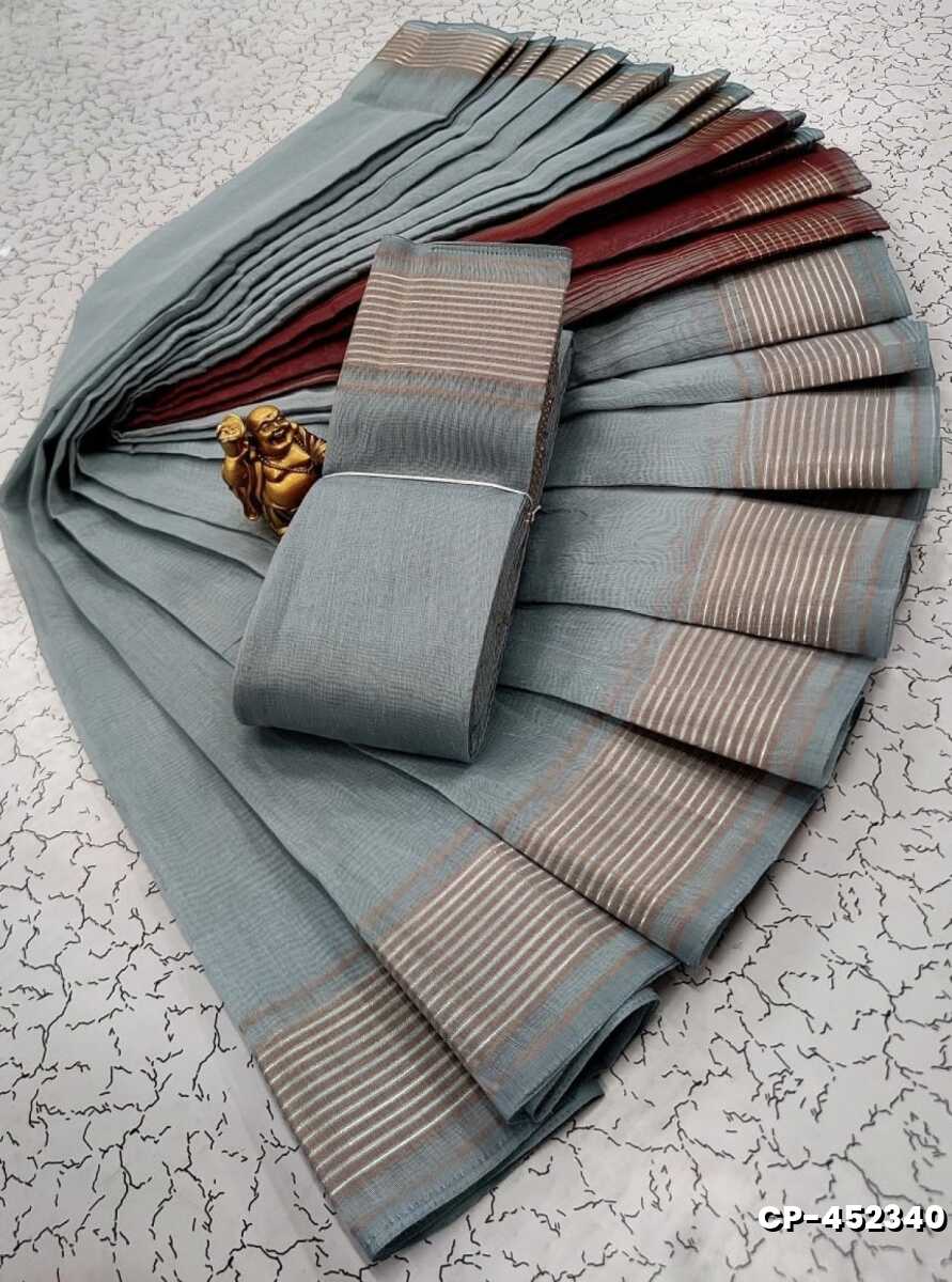 FANCY PLAIN COTTON SOFT SILK SAREES - PETCH