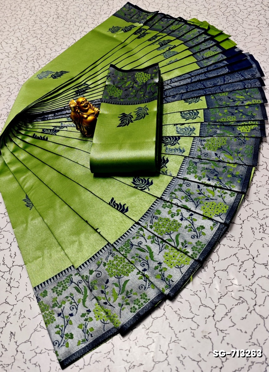KUBERA PATTU ELITE BRIDAL RAPIER FANCY LIGHT WEIGHT SILK  TYPE SAREES - GREEN COLOUR