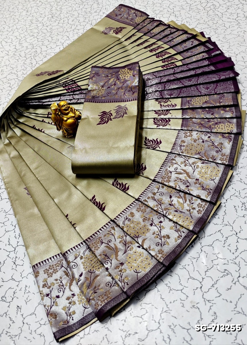 KUBERA PATTU ELITE BRIDAL RAPIER FANCY LIGHT WEIGHT SILK  TYPE SAREES - MILD GOLD