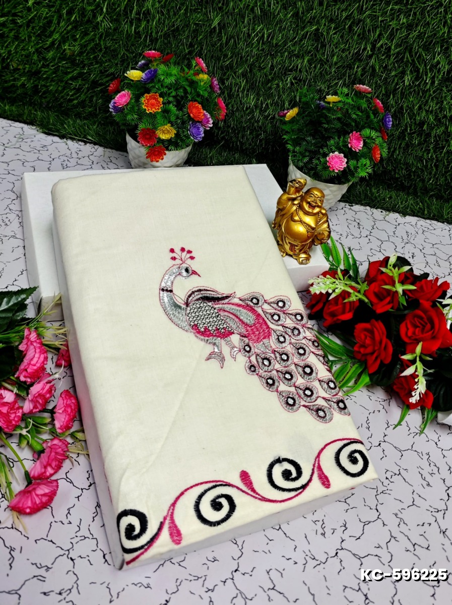 TRENDING KERALA SPECIAL FULL WORK EMBOSSED DIGITAL PRINTING TISSUE SAREE COLLECTIONS - WHITE (43)