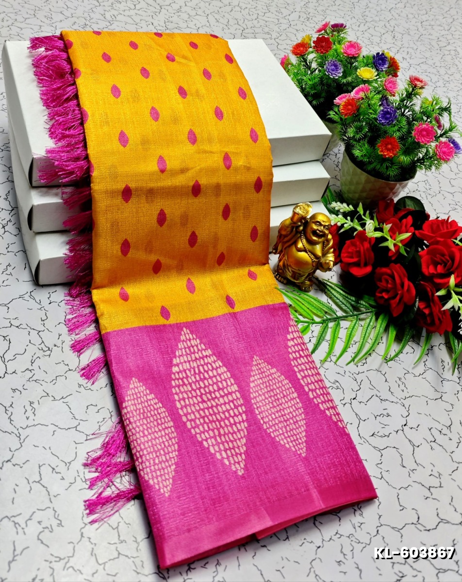 DEGITAL KARGIL PRINTED  COTTON TYPE SAREE - GOLD COLOUR